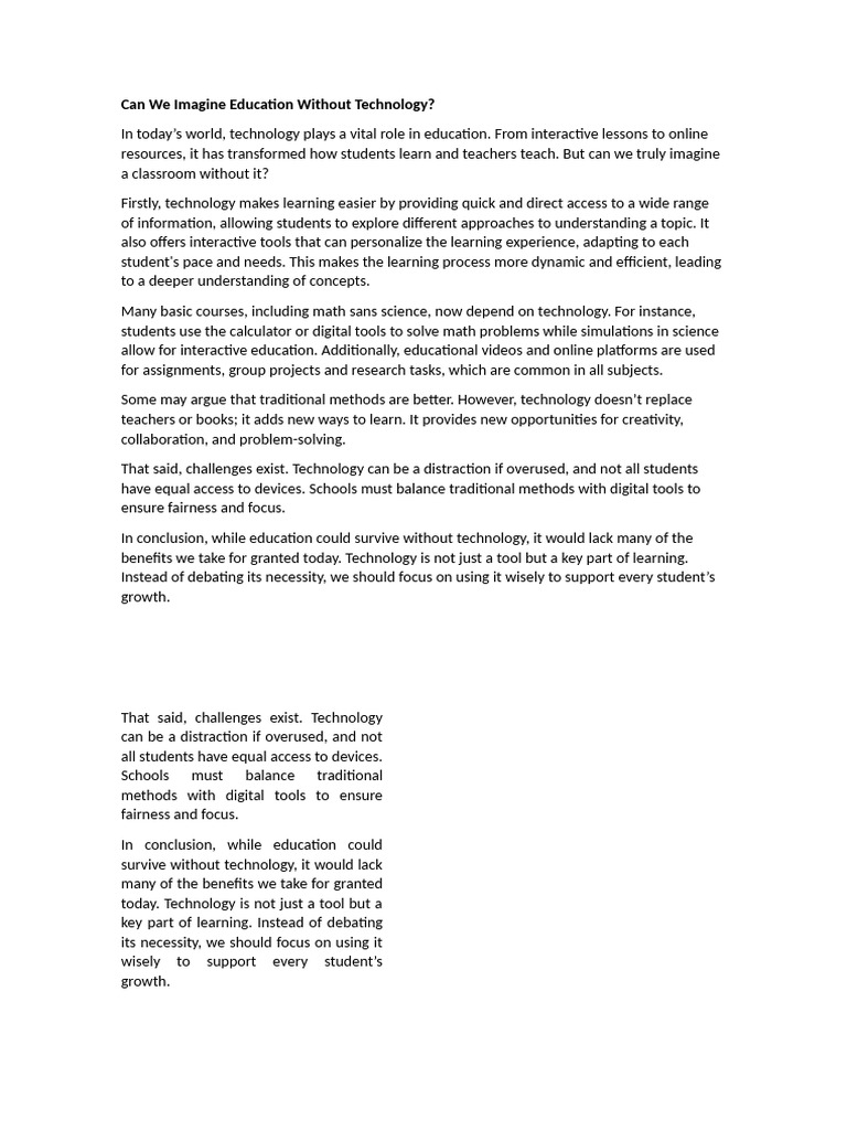 The Role of Technology in Education | PDF