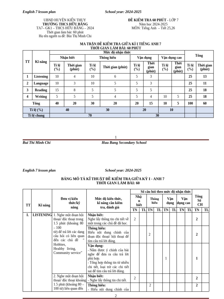 Mid-First Term Test G7 | PDF