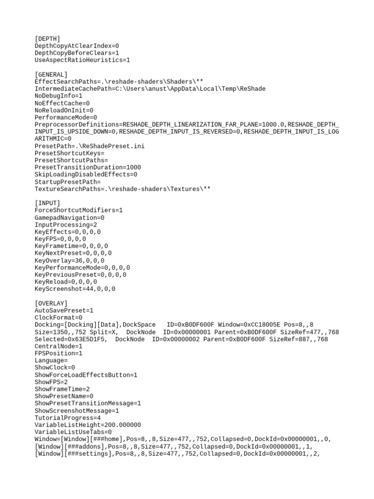 ReShade Configuration Settings Guide | PDF | Computing Platforms | Software