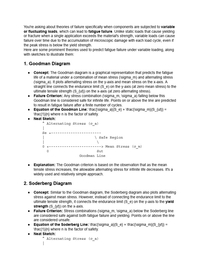 Theories of Fatigue Failure Analysis | PDF | Strength Of Materials ...
