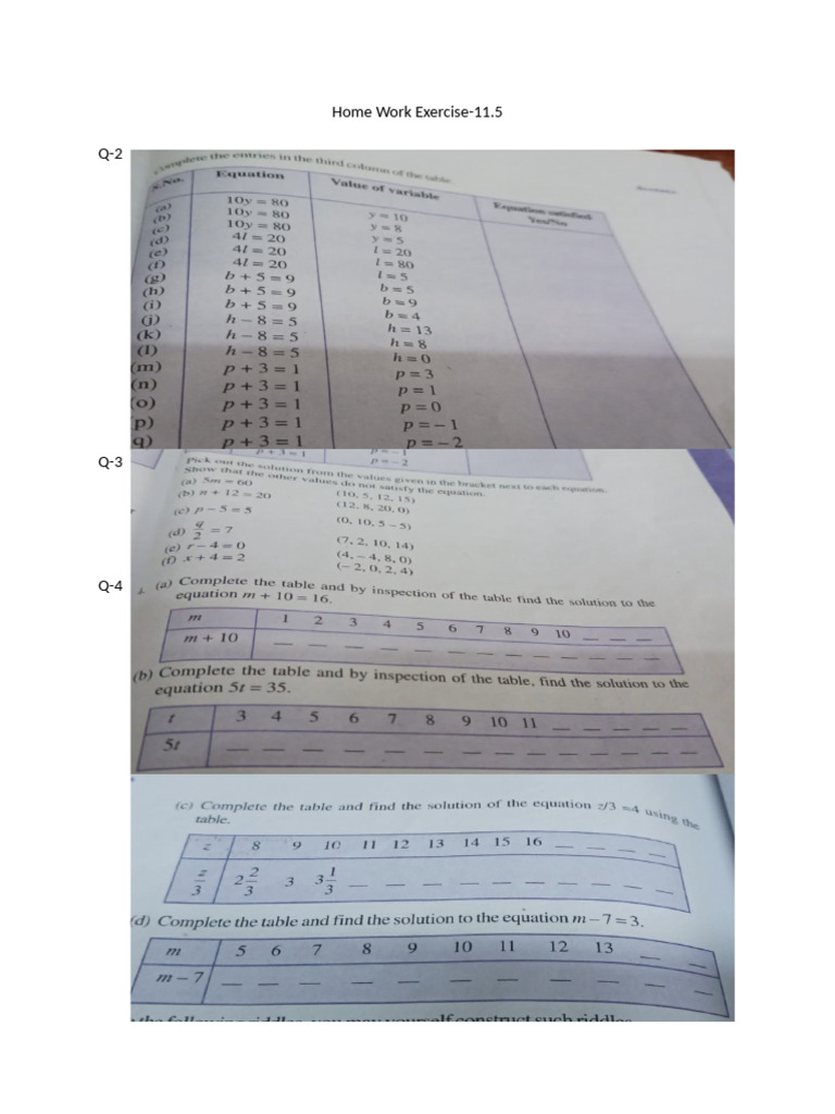 Home Work Exercise | PDF
