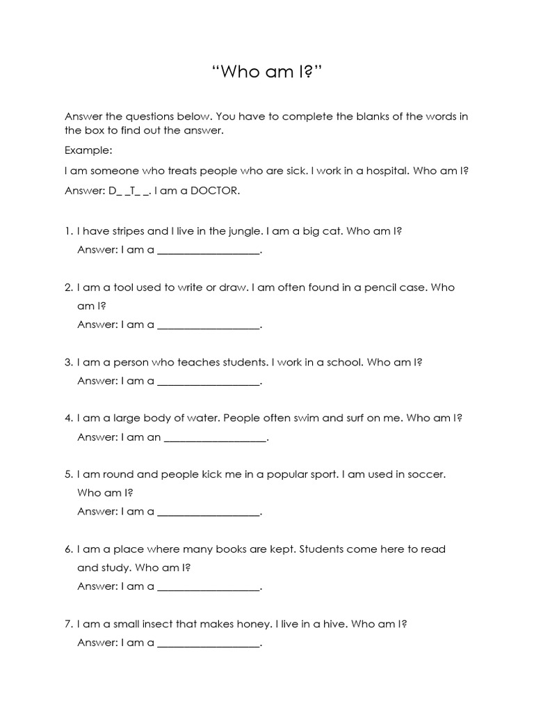 Who Am I | PDF