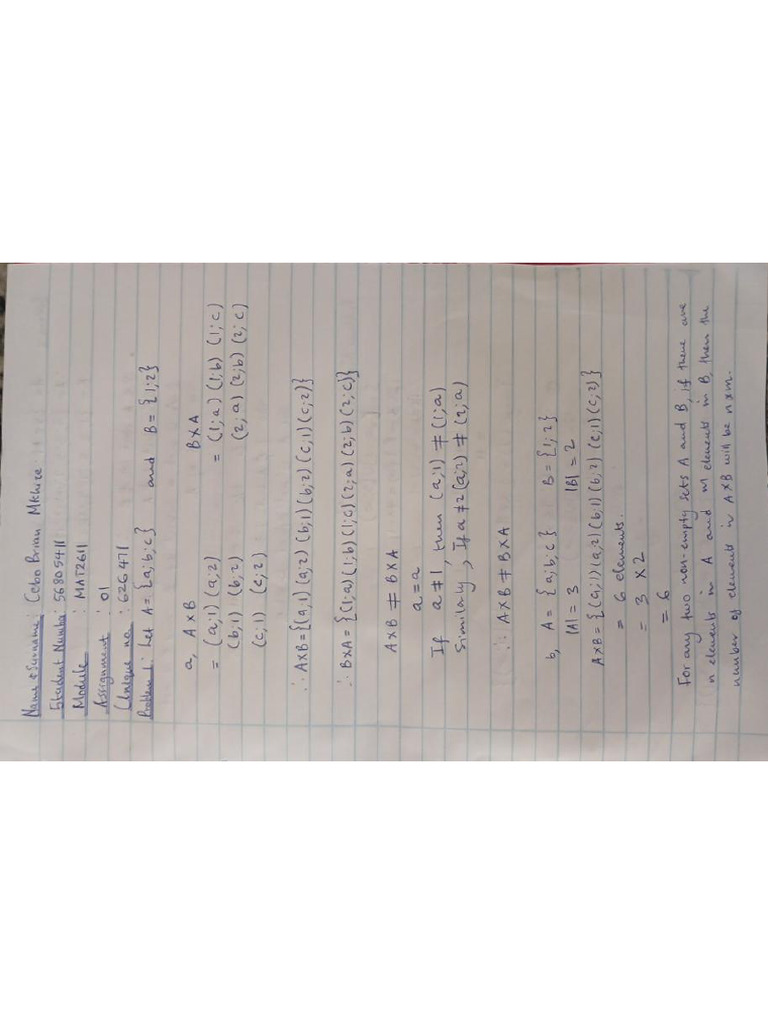 MAT2611 Assignment 01 | PDF