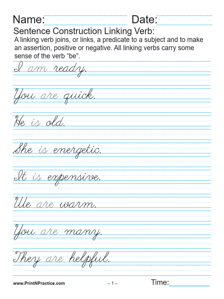 Sentence Construction 3 456c Linking Verb | PDF | Predicate (Grammar ...