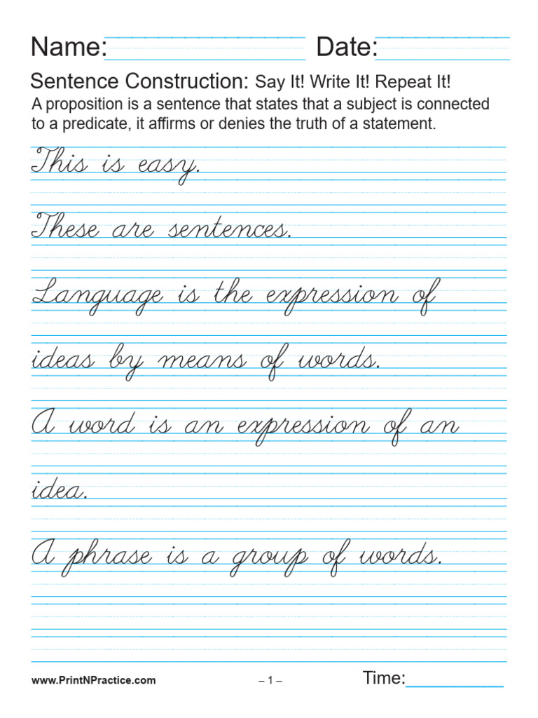 Sentence-Construction-1a-456c | PDF | Proposition | Sentence (Linguistics)