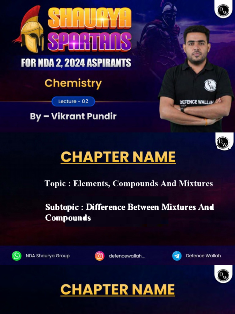 Elements, Compounds and Mixtures 02 - Class Notes | PDF