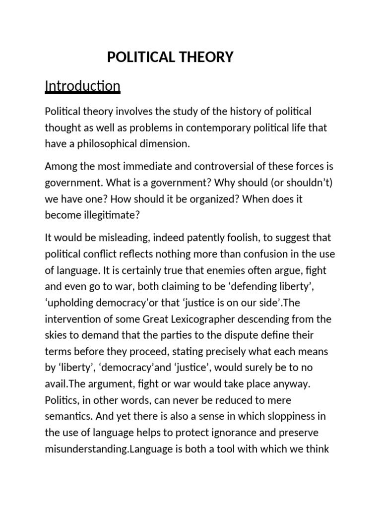 Political Theory: Concepts and Debates | PDF | Theory | Empirical Evidence