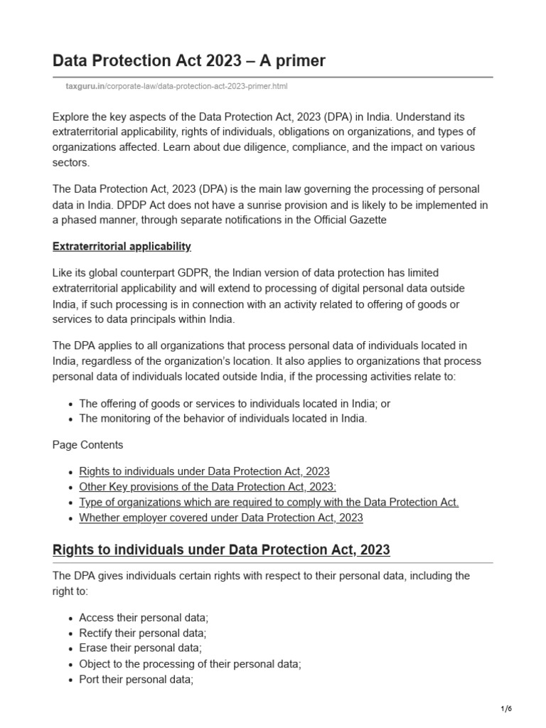 Data Protection Act 2023 Overview | PDF | Information Privacy | Justice