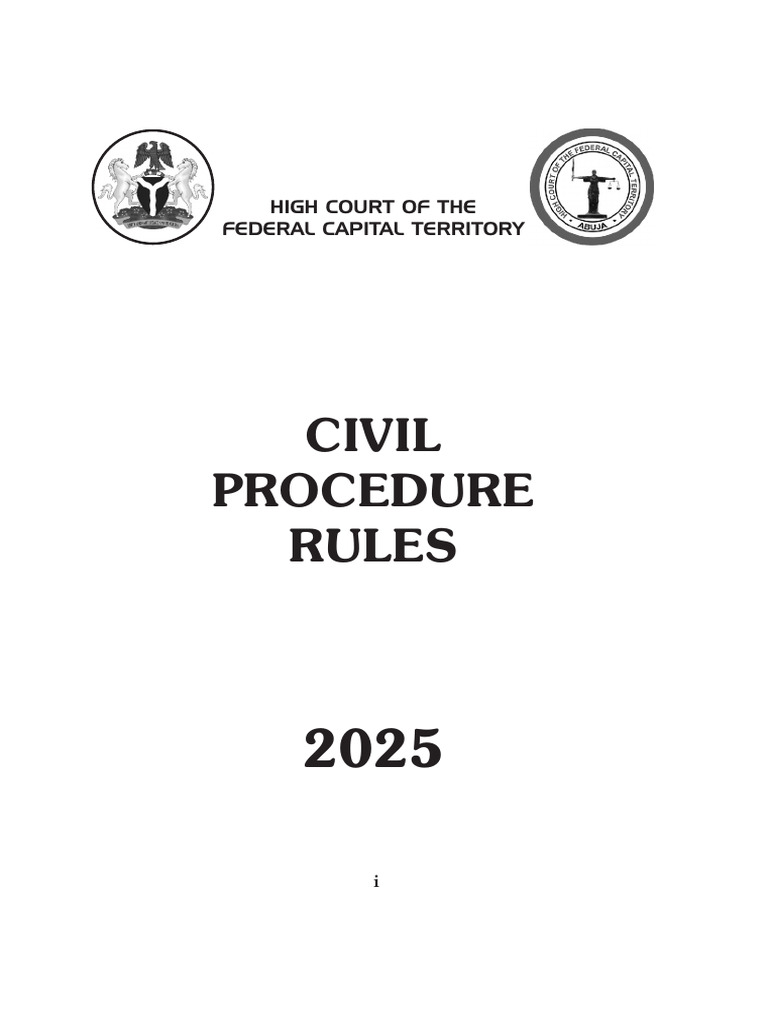 Federal Capital Territory Civil Rules 2025 | PDF | Will And Testament ...