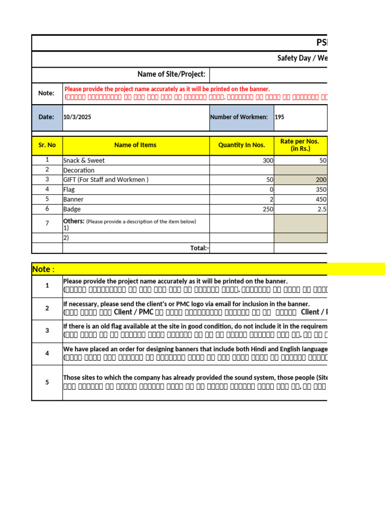 Safety Week Celebration budget-2025 | PDF