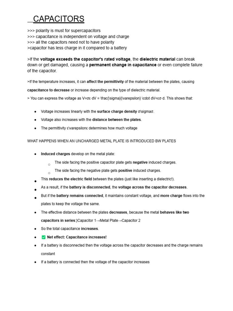 Capacitor Basics: Types, Connections, and Effects | PDF | Capacitor ...