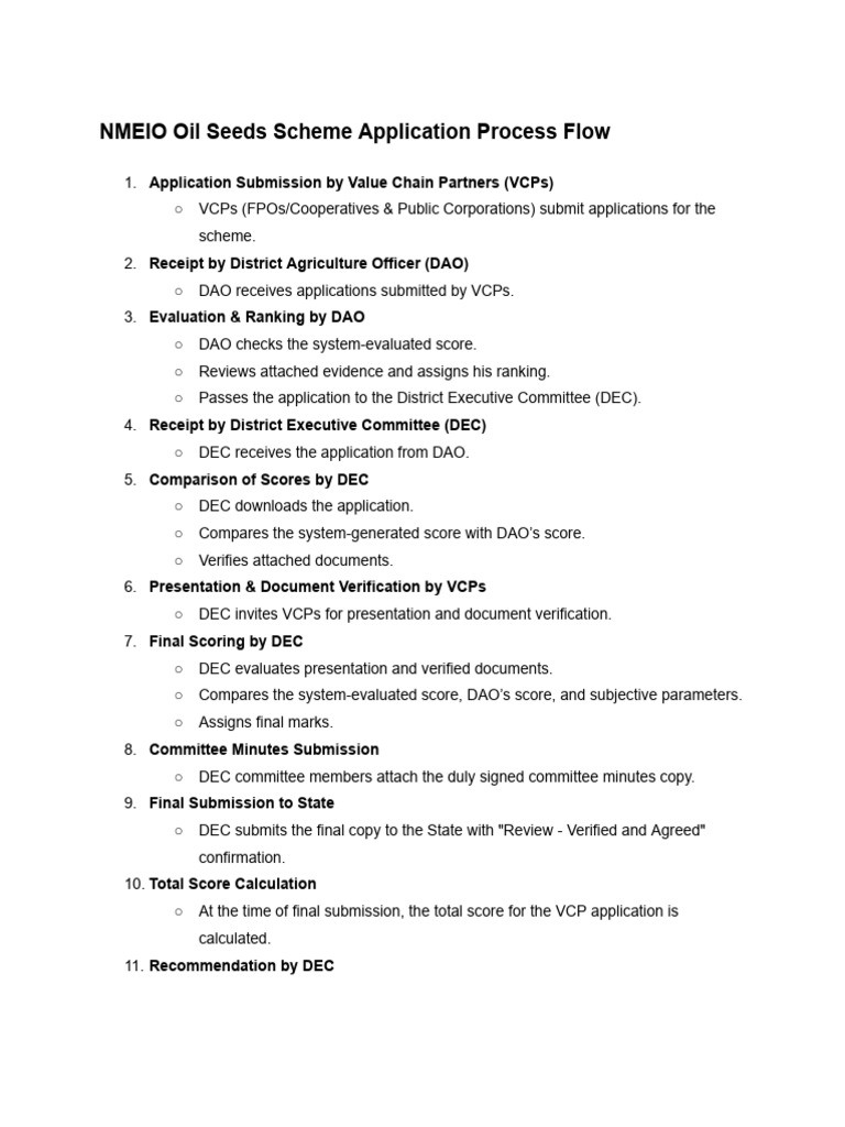 VCPs Application Process Overview | PDF