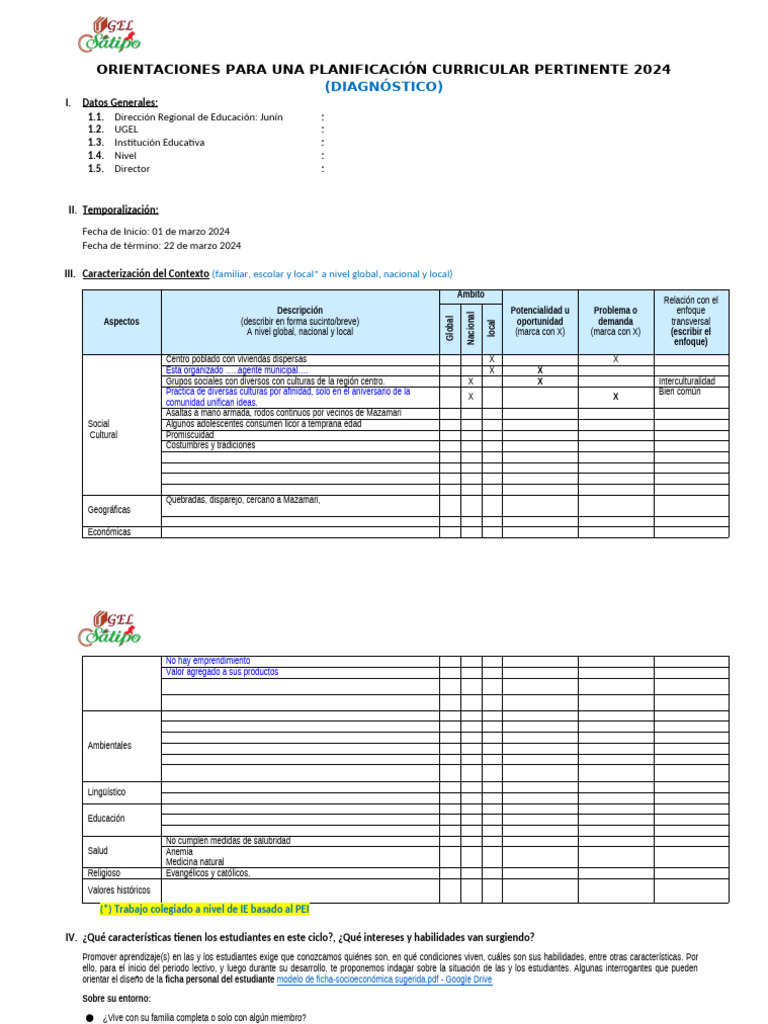 Planificación Curricular 2024 en Junín | PDF | Evaluación | Aprendizaje