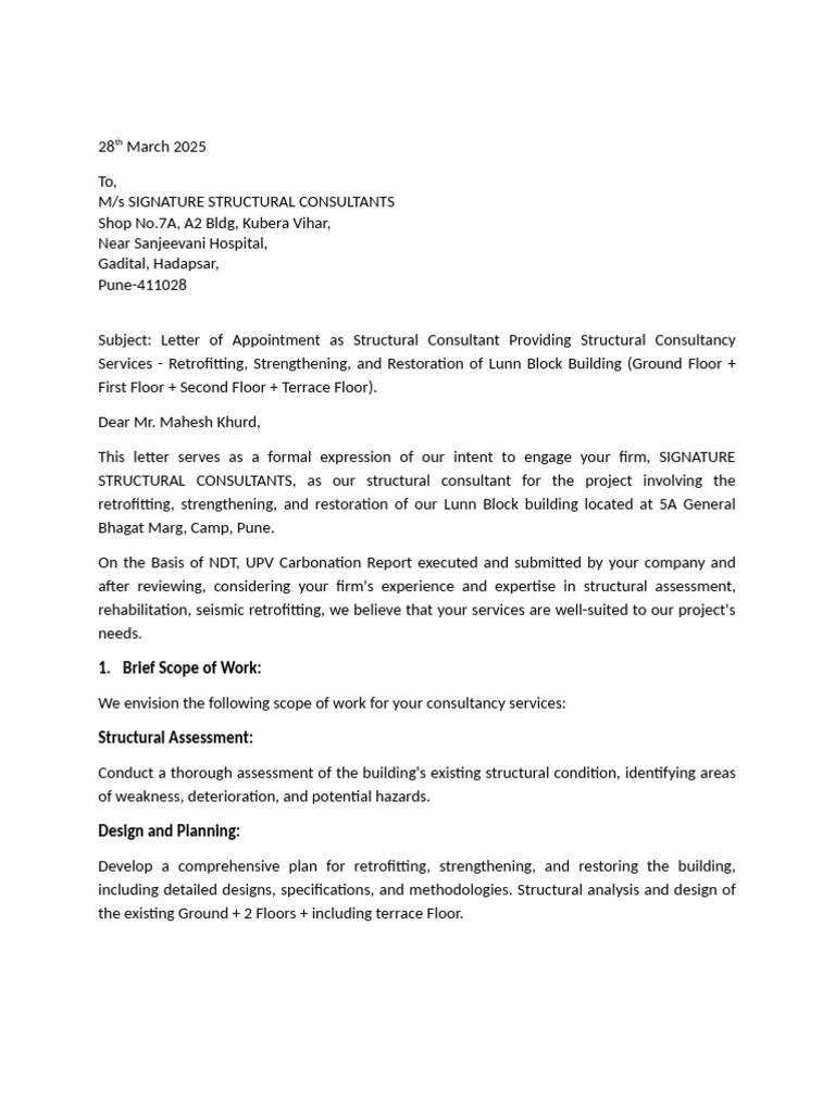Signature Structural Consultant - LOA - Lunn Block - 280325 | PDF