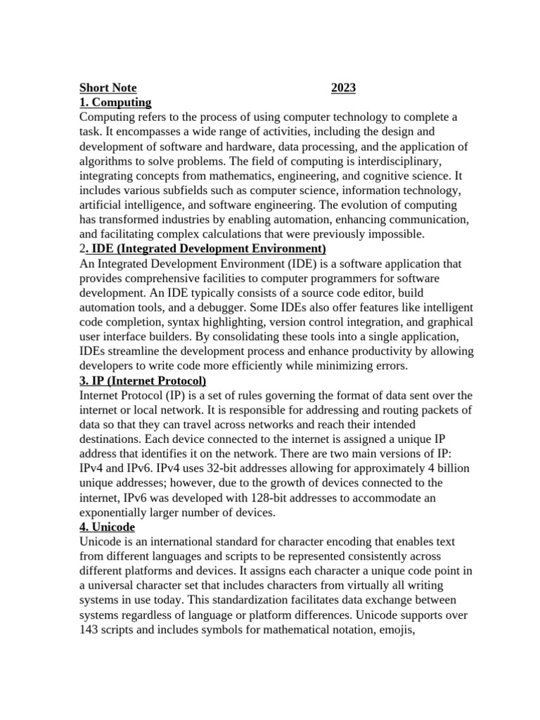 Overview of Computing and Data Communication | PDF | Transmission ...