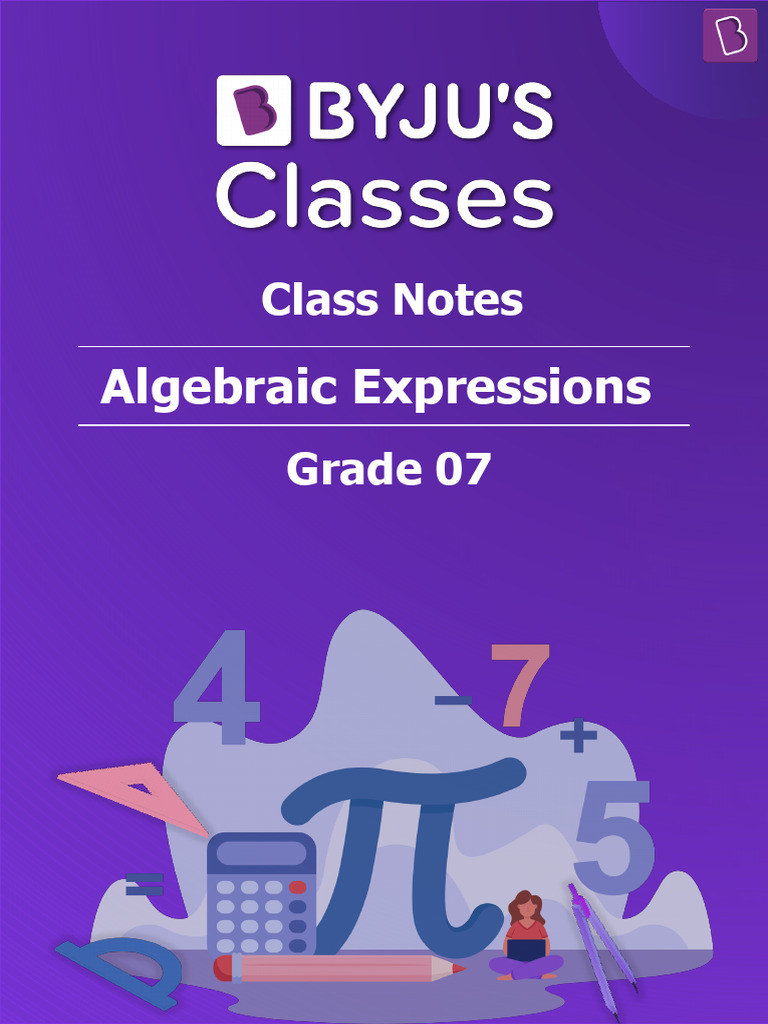 7th Grade Algebraic Expressions Notes | PDF | Factorization | Algebra