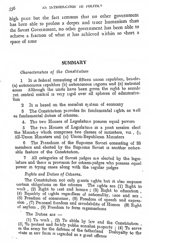 Overview of Soviet Constitution Features | PDF