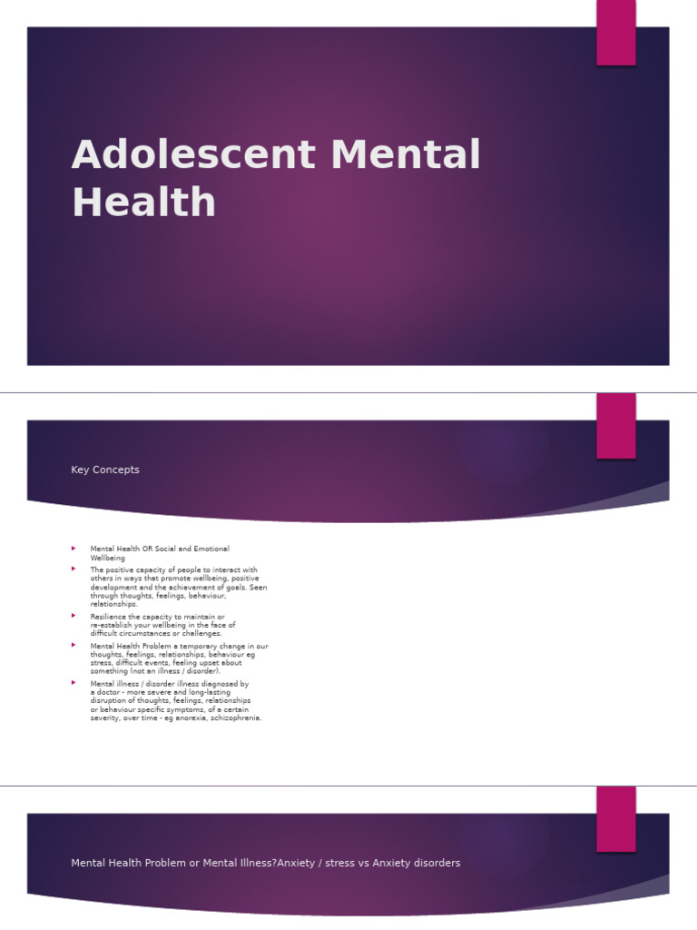 Adolescent Mental Health | PDF | Mental Disorder | Psychological Resilience