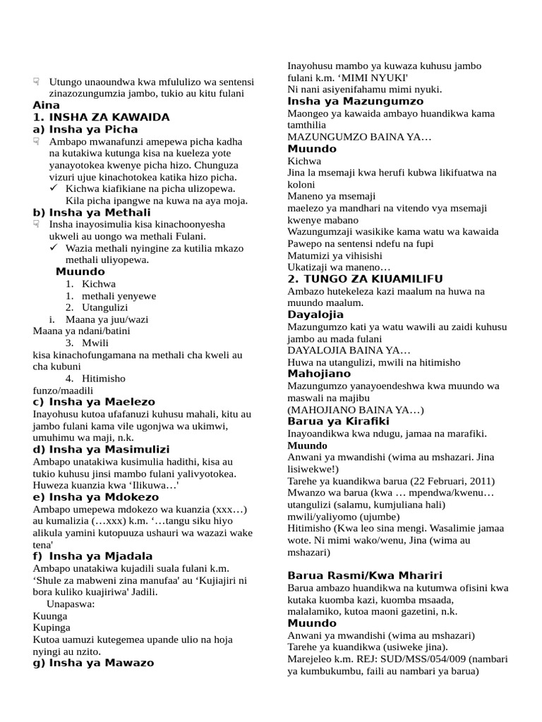 Insha Na Ushairi | PDF