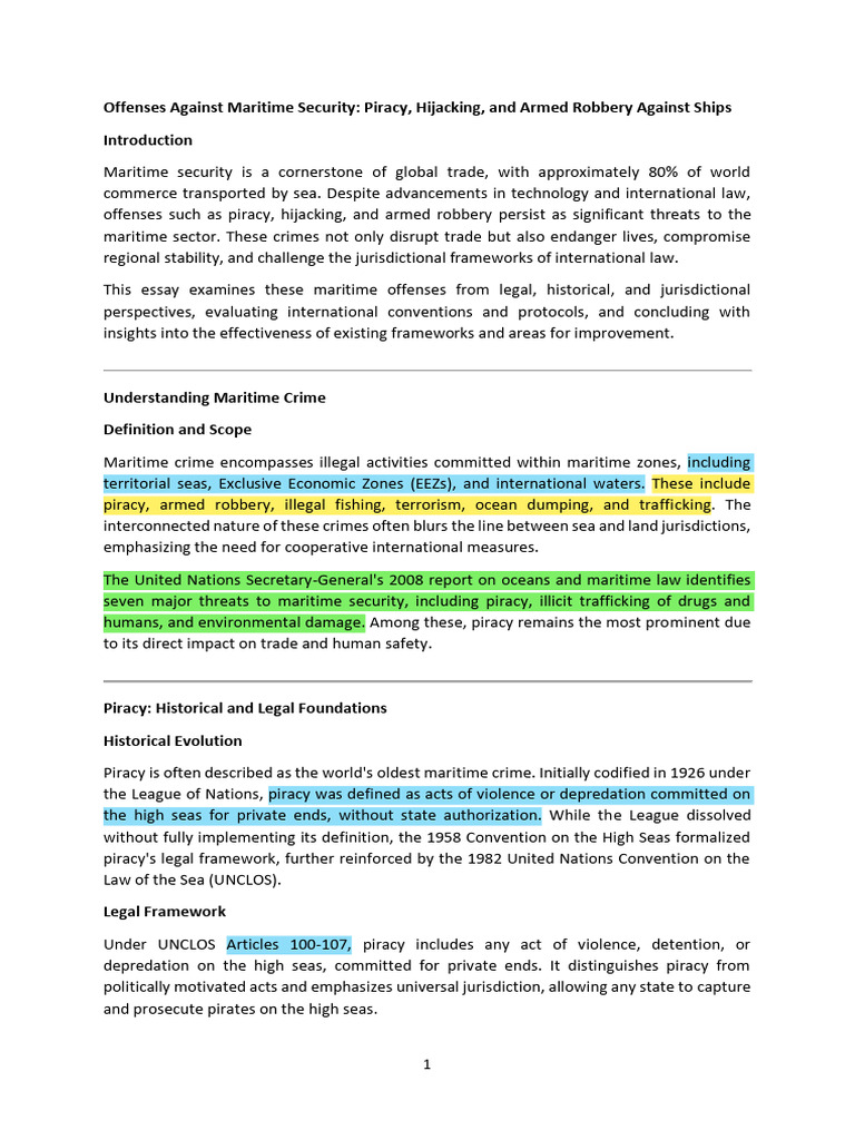 Maritime Security: Piracy and Legal Challenges | PDF | Piracy ...