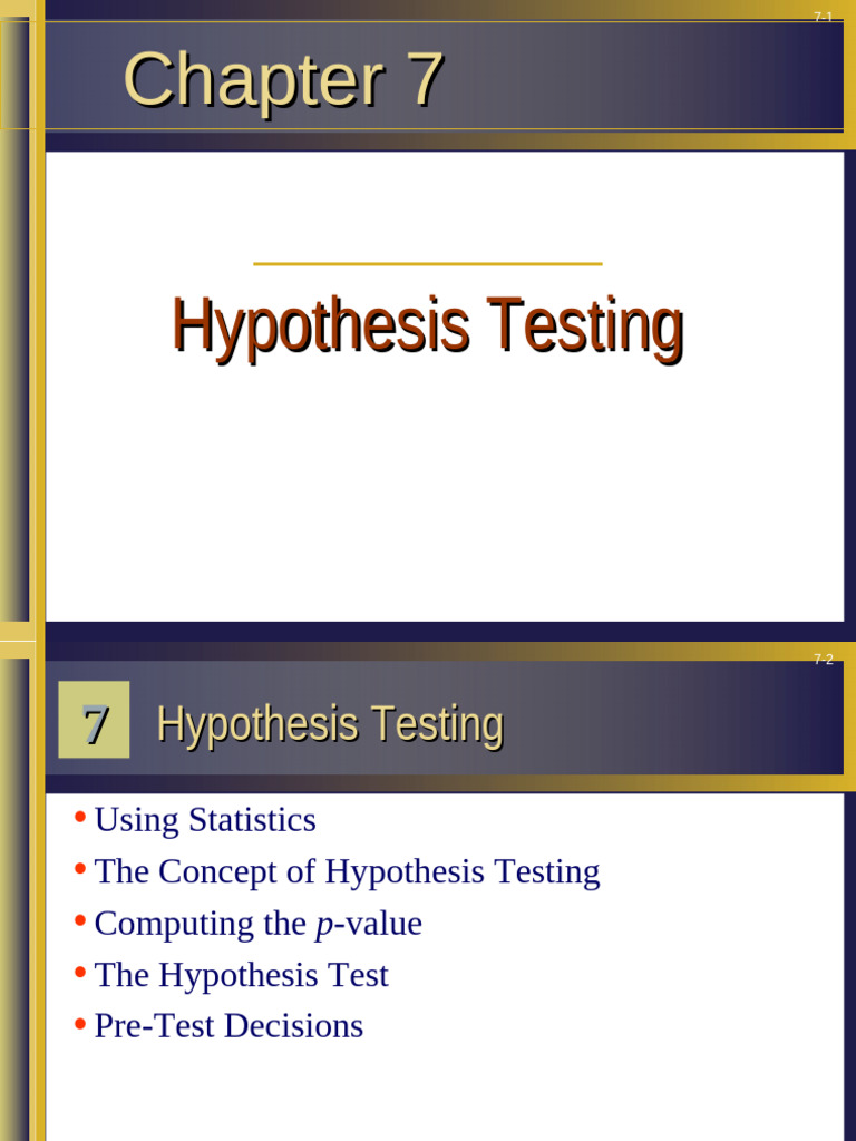 Chapter 8 | PDF | Type I And Type Ii Errors | Statistics