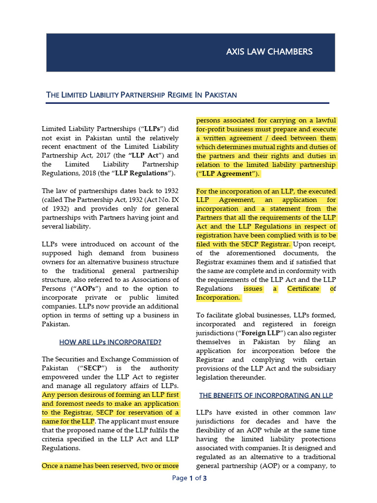 LLP Registration Process | PDF | Limited Liability Partnership ...