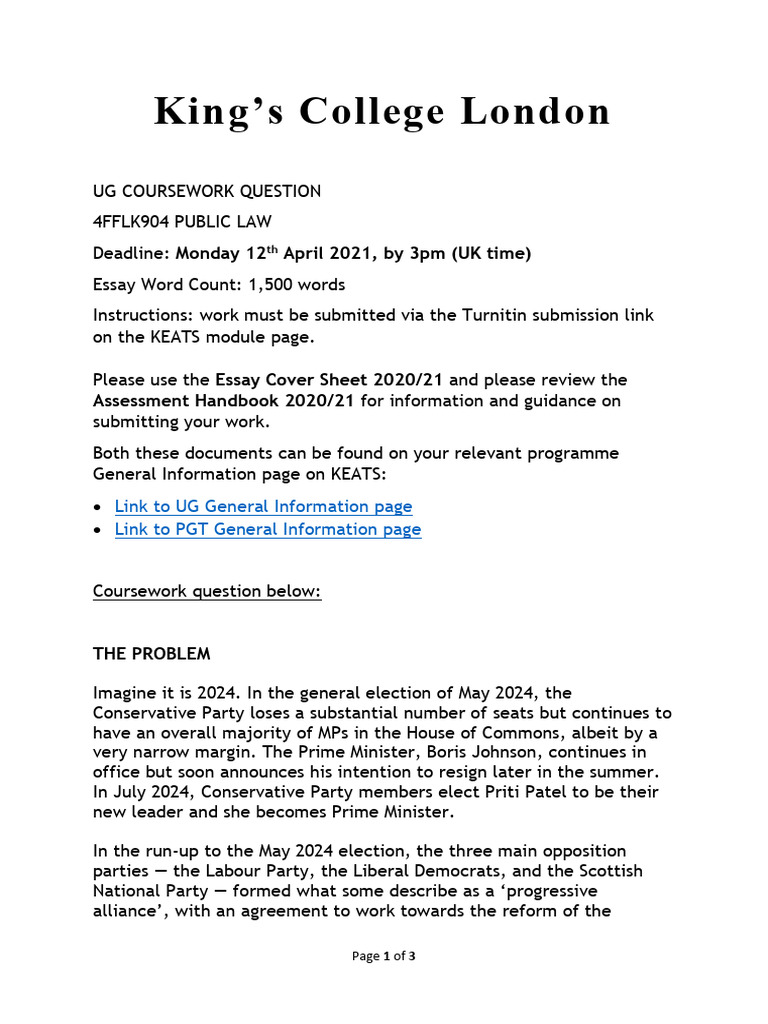 Summative Essay Paper 4FFLK904 | PDF | House Of Commons Of The United ...