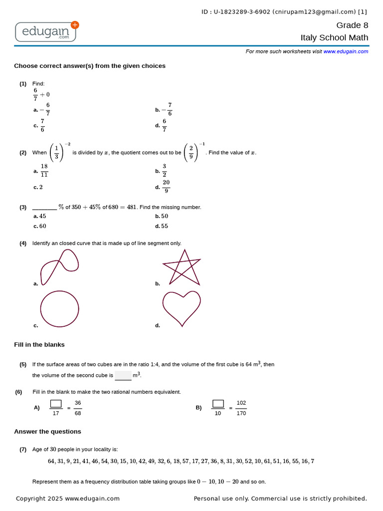 Grade8-1823289-3-6902.q | PDF | Mathematics