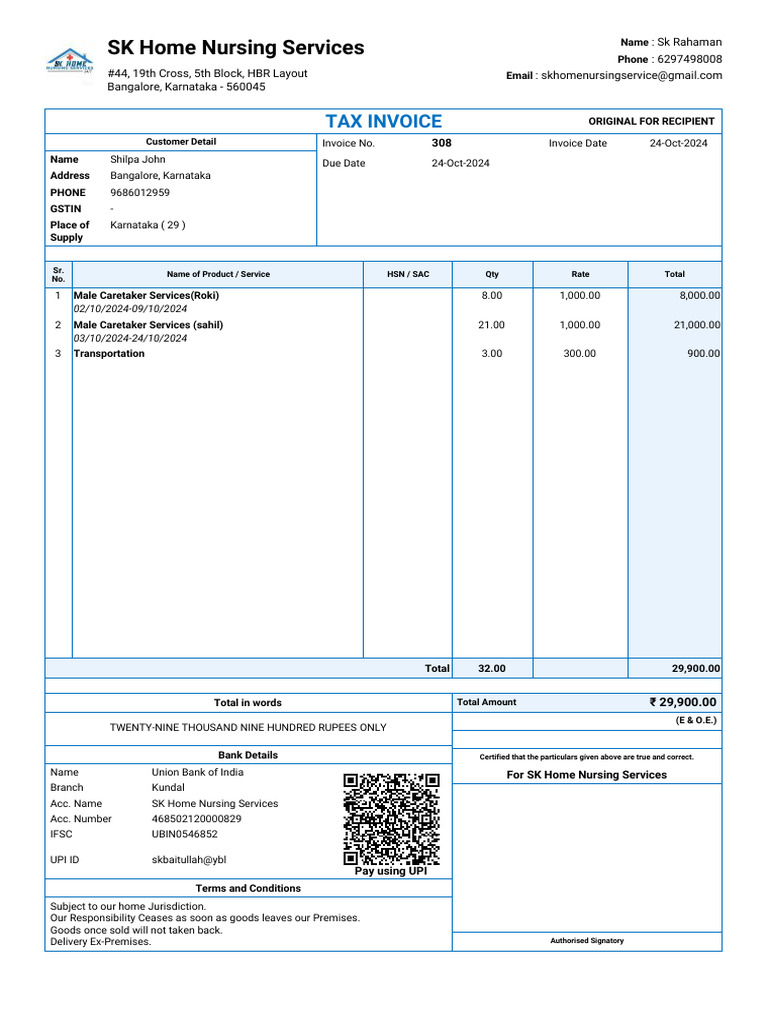 Invoice - 308 Shilpa John Shilpa John 09 56 53 | PDF