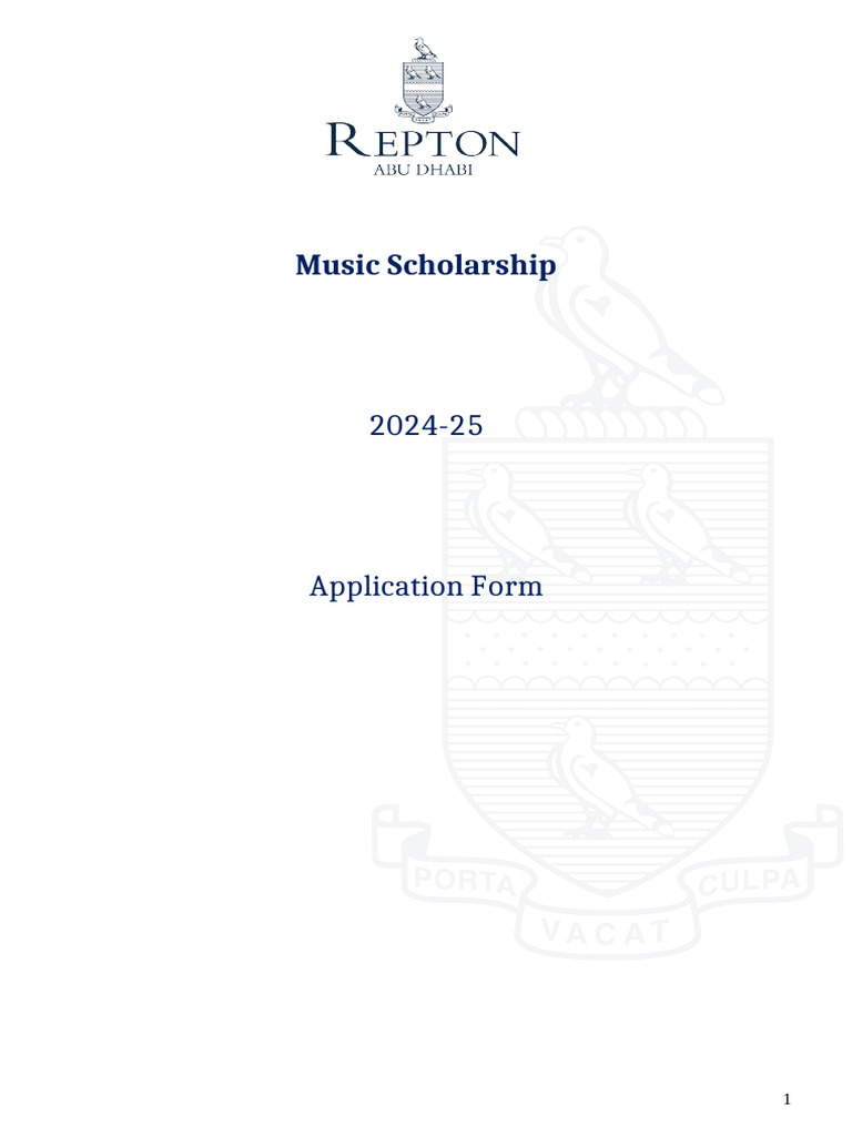 Music Scholarship Application Form | PDF