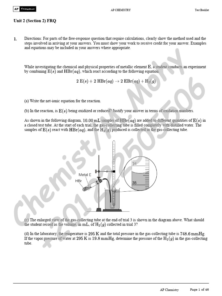 AP Chemistry Unit 2 FRQ Practice | PDF | Chemical Bond | Chemical Compounds