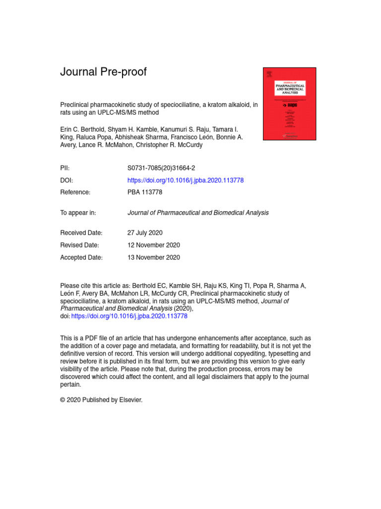 10 1016@j Jpba 2020 113778 | PDF | Drugs | Pharmacology
