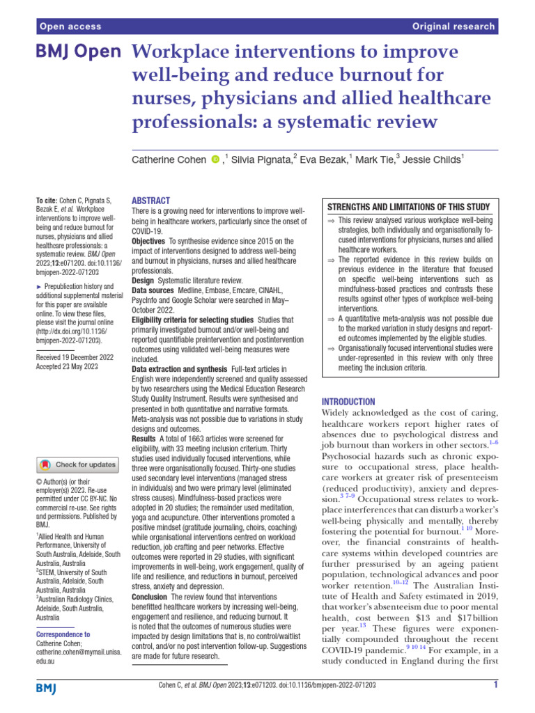 E071203 Full | PDF | Occupational Burnout | Health Professional
