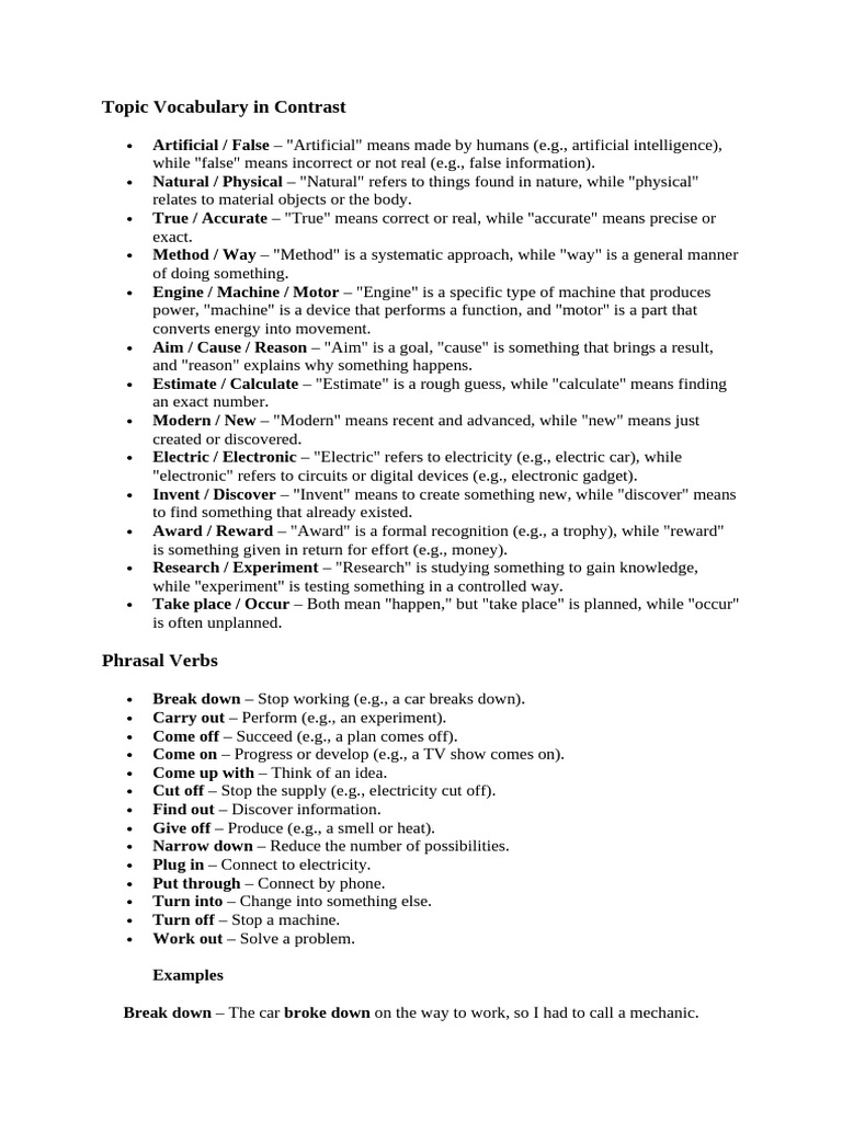 Topic Vocabulary in Contrast | PDF | Reason | Accuracy And Precision