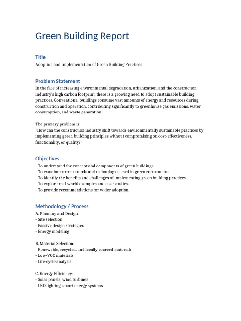 Green Building Practices for Sustainability | PDF