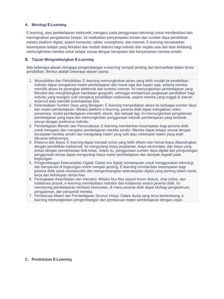 Metodologi dan Pendekatan E-Learning | PDF