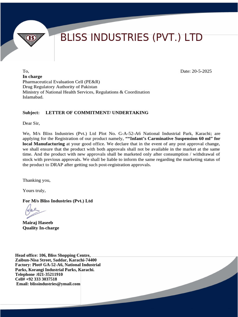 Commitment for Ringolact D Registration | PDF