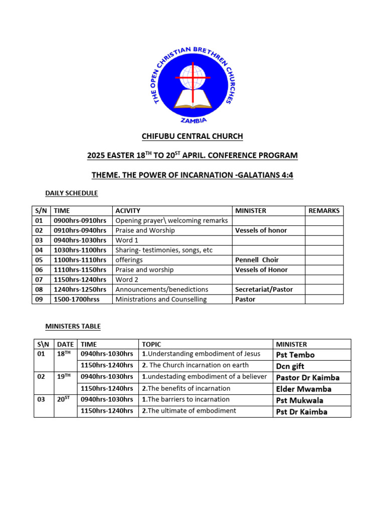 2025 Easter Conference Program | PDF