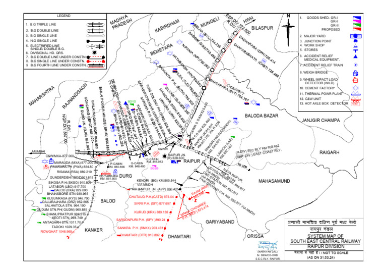 South East Central Railway Map | PDF | Analytical Chemistry | Branches ...