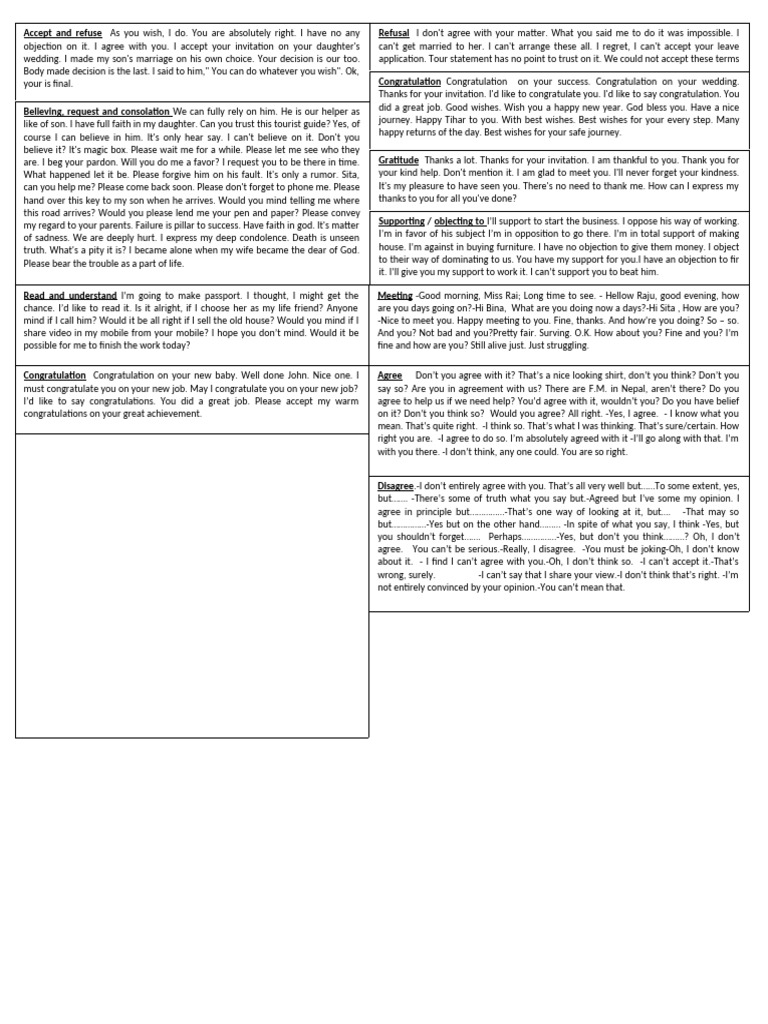 Expressions of Agreement and Refusal | PDF