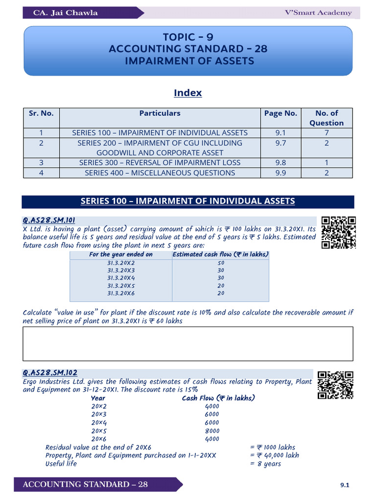 Impairment of Assets under AS 28 | PDF | Depreciation | Book Value