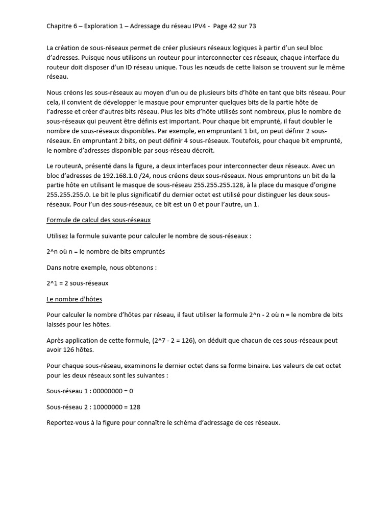 Sous-réseaux et adressage IPV4 explicatif | PDF | Adresse IP ...
