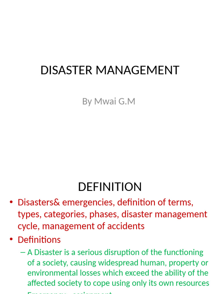 Comprehensive Guide to Disaster Management | PDF | Natural Disasters ...