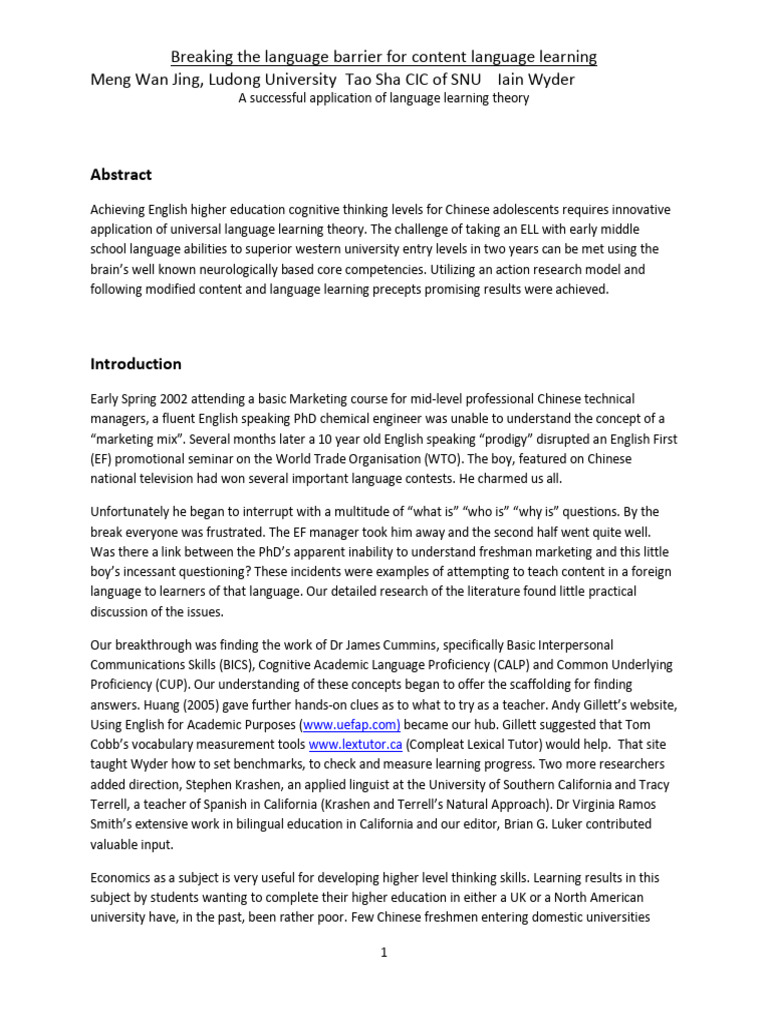 Innovative Bilingual Strategies for ELLs | PDF | Second Language ...