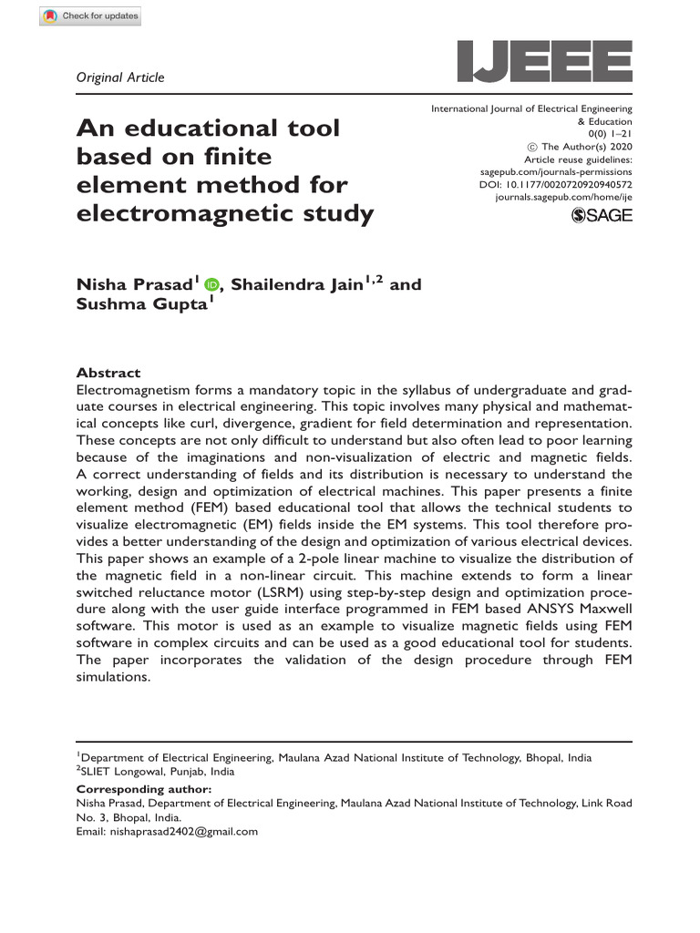 FEM Tool for Electromagnetic Education | PDF | Finite Element Method ...