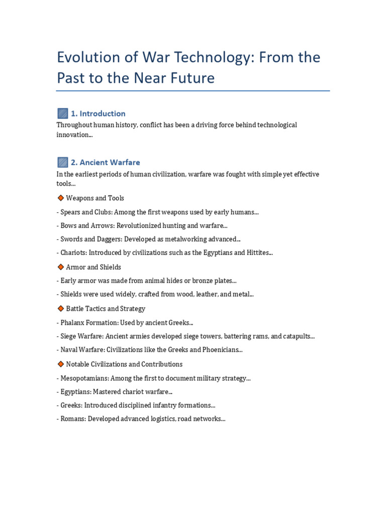 Evolution of Warfare Technology Insights | PDF | Military Tactics | Siege