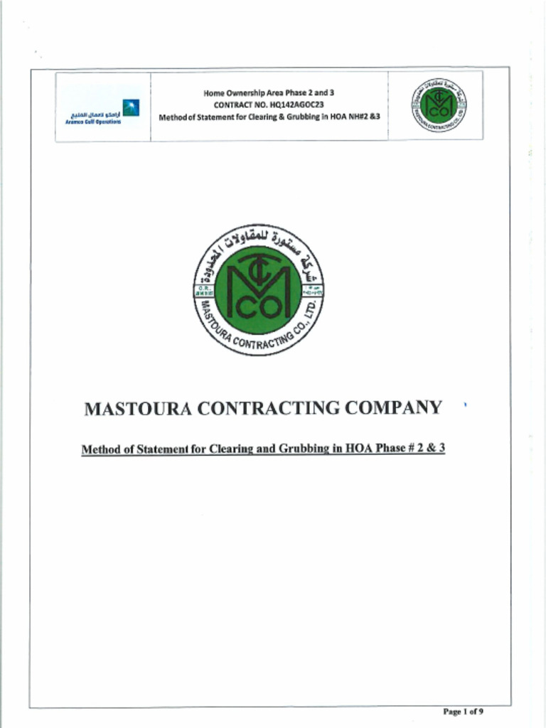 TR # T-MCC-CHO-0025 - Rev-02 - Method of Statement For Clearing and ...