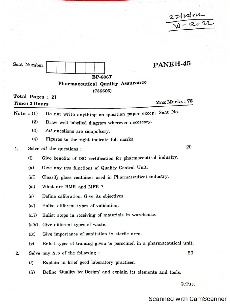 QP Quality Assurance | PDF