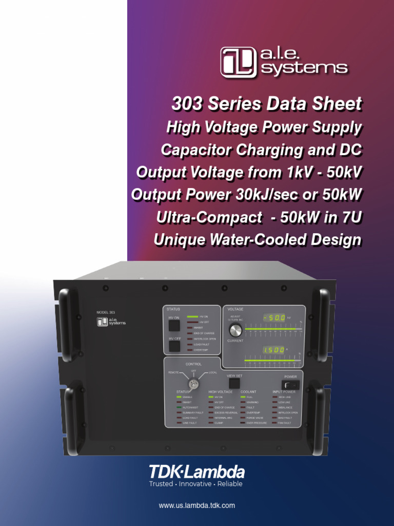 TDK-Lambda 303 Series Power Supply Data | PDF | Power Supply | Capacitor