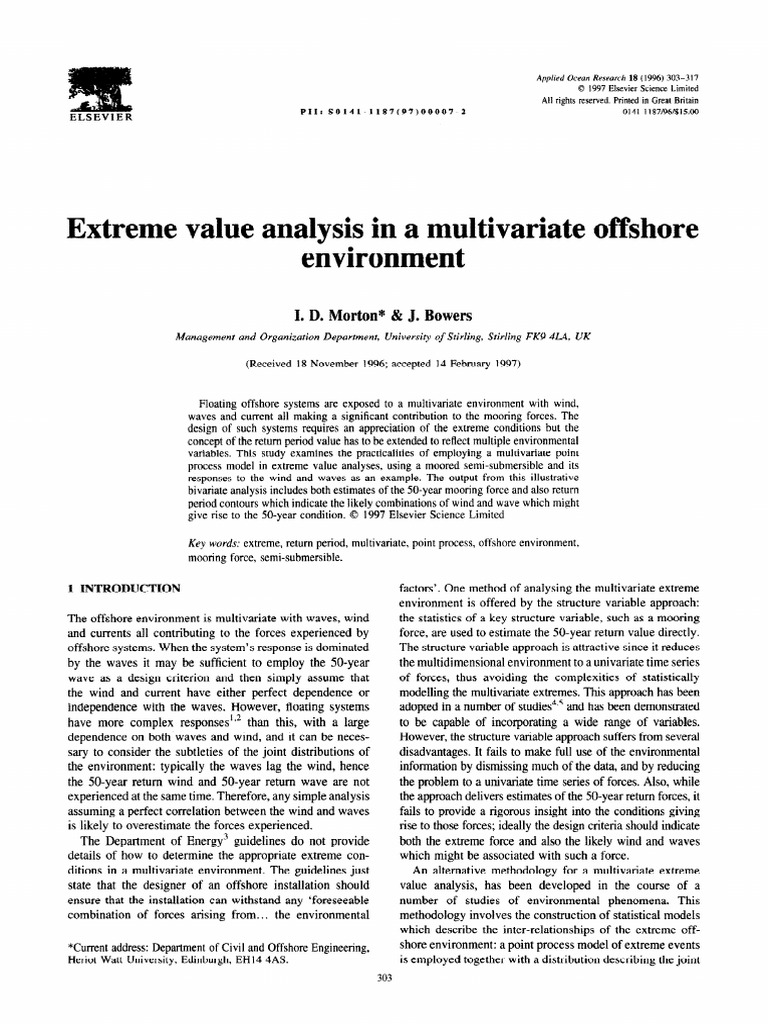 Multivariate Extreme Value Analysis Offshore | PDF | Probability ...